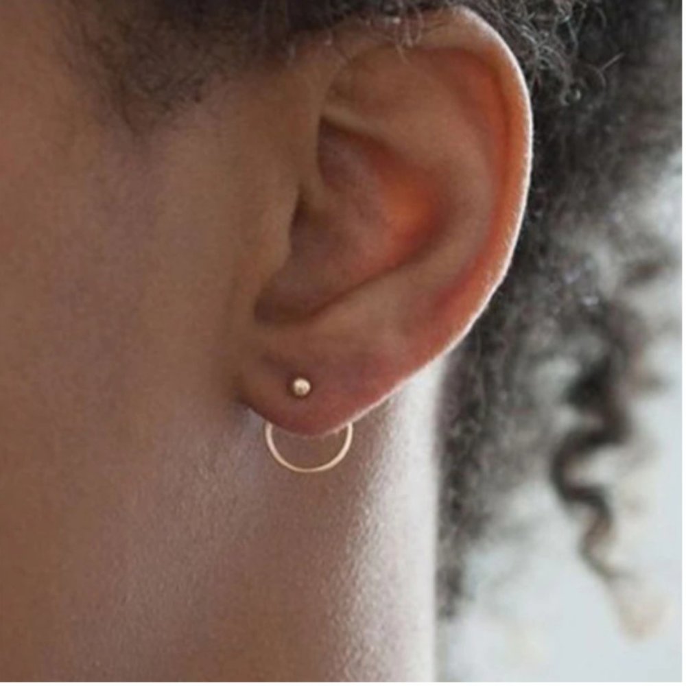 "Equinox" Minimalist Retro Circle Stud Earrings